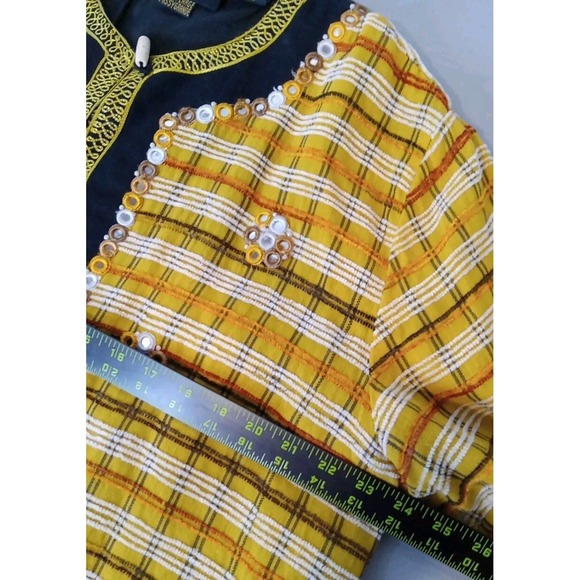 Alex Kim Jacket Golden Black Vintage Old Money Embellished Boho‎ Women's Size L - Picture 5 of 9